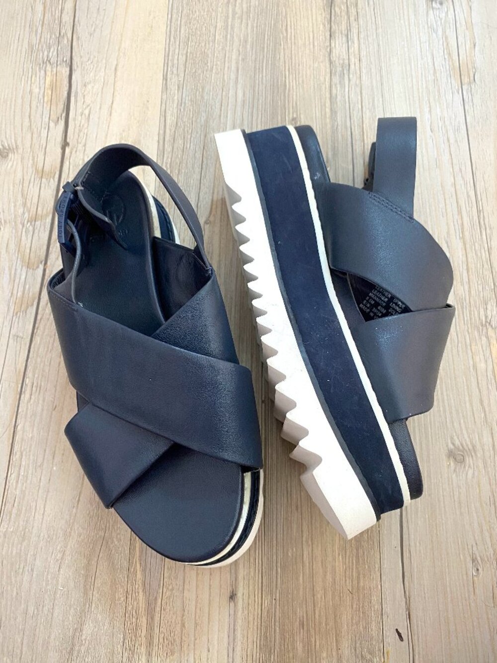 Tory Sport Tory Burch Navy Strappy Platform Sandals - Size 6.5